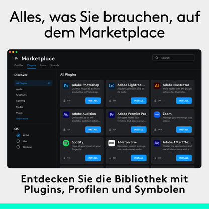 Logitech MX Creative Console Programmierfeld – Graphit