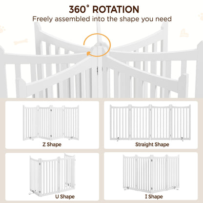 Yaheetech Hundeabsperrgitter faltbar – 4 Paneele, 201,5 cm, Weiss