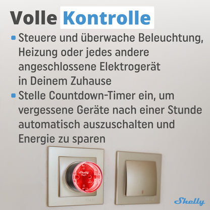Shelly Plug S Gen3 WLAN-Steckdose mit Leistungsmessung, weiss, 3er-Set