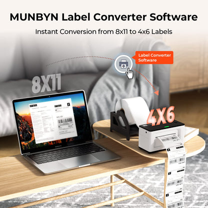 MUNBYN 941B Bluetooth Thermodrucker 4x6 Versand – Weiss