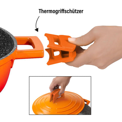 STONELINE Cocotte Bräter Aluguss 28 cm Induktion – Ofenrot