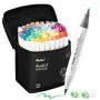 Ohuhu Alkoholmarker Set 72 Farben Pinsel- und Feinspitze nachfüllbar – Marker-Set zum Illustrieren und Kolorieren