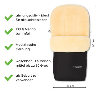 Hofbrucker Lammfell Fussack - Kinderwagen Herbst Winter Thermo