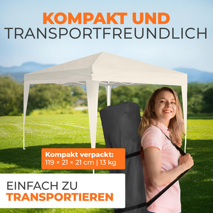 Kronenburg Faltpavillon 3 x 3 m wasserdicht UV 50+ Champagner