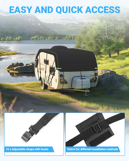 SUPAREE Wohnwagen-Dachabdeckung wasserdicht 210D Oxford 6,5 x 3 m