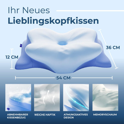 Derila Ergo Kopfkissen Memory Foam Nackenkissen für Seitenschläfer