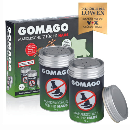 GOMAGO Marderschutz Set Duftstoff Vergrämung – 2er Set Haus