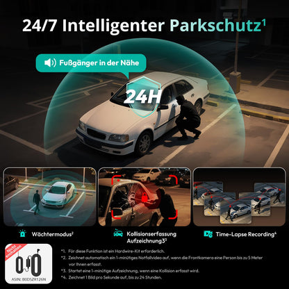 BOTSLAB 4 Kanal Dashcam Autokamera - 3K+3FHD, GPS WiFi