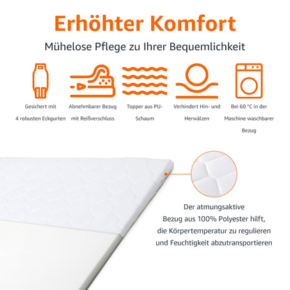 Amazon Basic Matratzenauflage Schaumkern 6cm - 120x200cm Weiss