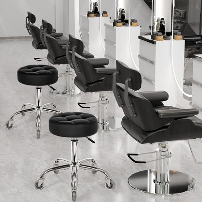 BEWISHOME Rollhocker EBYD01B – Verstell- & Drehbar, 200kg, Schwarz