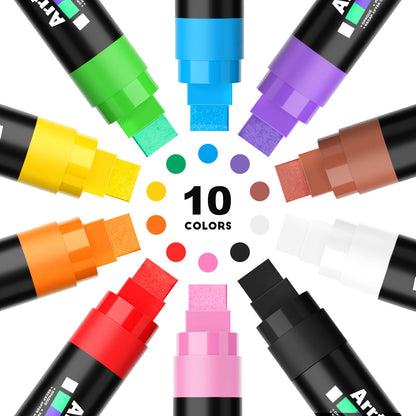 Arrtx Graffiti Acryl Marker Set 15 mm Jumbo-Filzspitze, 10 Farben
