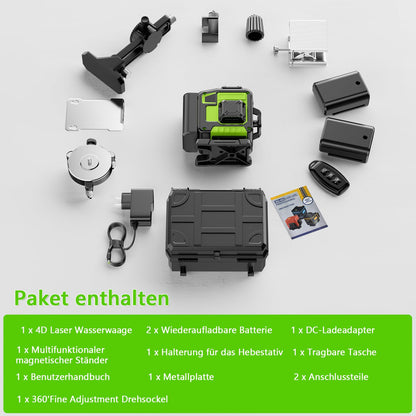 karzu GA-5 Kreuzlinienlaser 4x360° selbstnivellierend 16 Linien grün