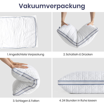 BedStory Kopfkissen 40x80 Mikrofaser 2er Set höhenverstellbar