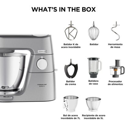 Kenwood Titanium Chef Baker XL KVL85.424SI Küchenmaschine - mit Waage