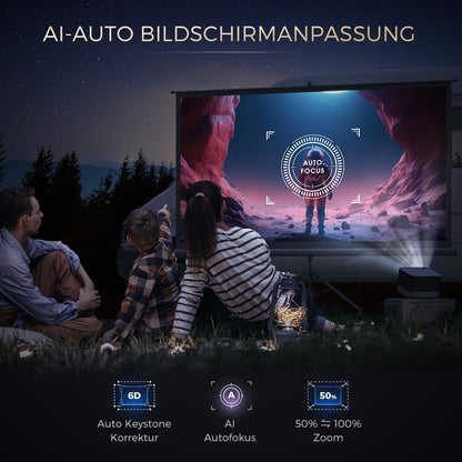 AURZEN Boom 3 Beamer - 1080P Full HD 4K, Netflix 3D Dolby Audio