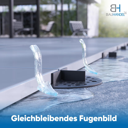 Bauhandel24 Fugenkreuze mit Teller 3mm Terrassenplatten Schwarz
