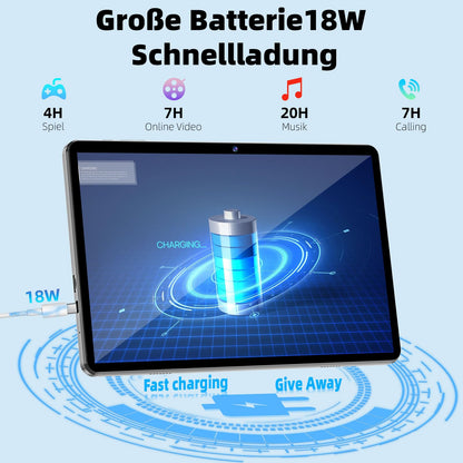 TUOHAITIME 10 Zoll Tablet PC Android 14 - 64GB Blau