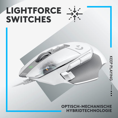 Logitech G502 X Gaming Maus - Kabelgebunden, Weiss