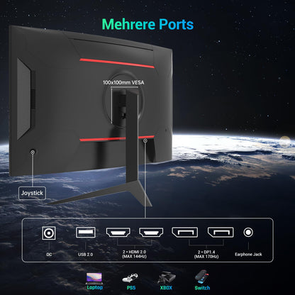 KTC H32S17 Gaming Monitor - 32 Zoll Curved QHD 180Hz