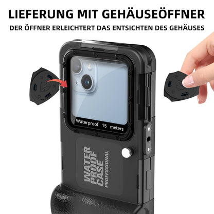 Ezanmull Unterwasser-Tauchgehäuse für iPhone, wasserdicht, Schwarz