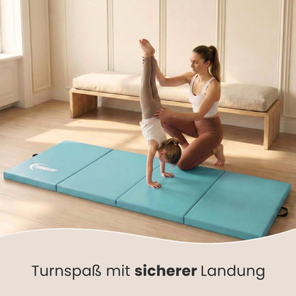 EYEPOWER Turnmatte klappbar, 180 x 60 cm, 5 cm dick, Mint-Lila