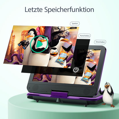 Yoton YD105P Tragbarer DVD-Player mit 10,5" HD-Schwenkbildschirm
