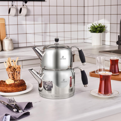 Karaca Stella Teekessel-Set Edelstahl 18/10, 2 l & 1 l, Induktion