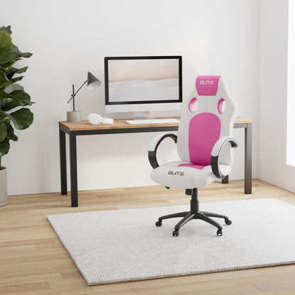 ELITE MG100 Exodus ergonomischer Gamingstuhl - Weiss/Pink