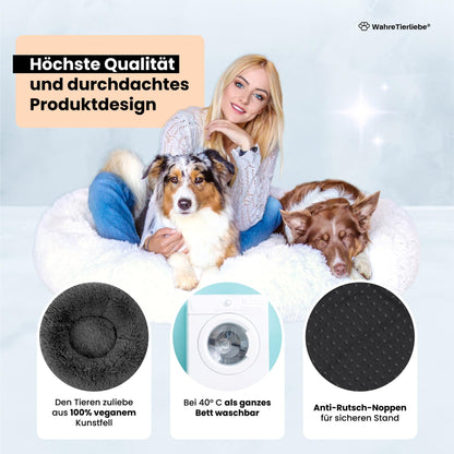 Wahre Tierliebe Hundebett Donut XL 120cm - Dunkelgrau
