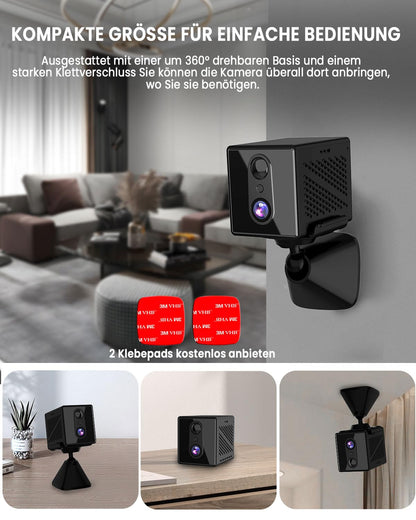 aidowocam CB70W Mini Überwachungskamera innen, 5G WiFi, 4K QHD