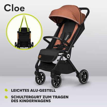 LIONELO Cloe Zusammenklappbarer Kompakt-Kinderwagen - Braun