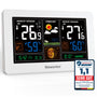Newentor Funkwetterstation Q3 mit Aussensensor, DCF Funkuhr, Weiss – Farbdisplay und kabelloser Aussensensor