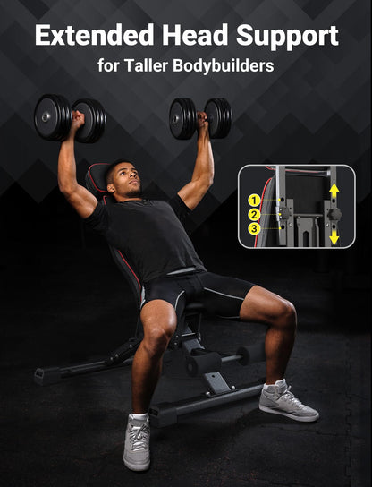 YOLEO Hantelbank klappbar – Profi verstellbar 400kg