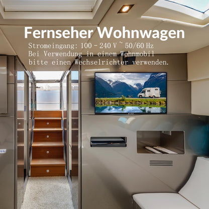 CRUA VIDAA Smart TV HD LED Fernseher 24 Zoll Schwarz