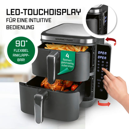 GOURMETmaxx FryUp Vertikaler Airfryer 2 Kammern 10L