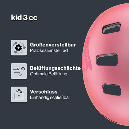 uvex Kid 3 cc Fahrradhelm für Kinder, pink matt, 51-55 cm