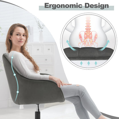 WOLTU BS145dgr Homeoffice Drehstuhl - Samt Dunkelgrau/Schwarz