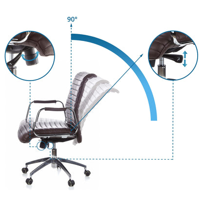 hjh OFFICE ASPERA 10 Chefsessel - Leder Braun/Chrom