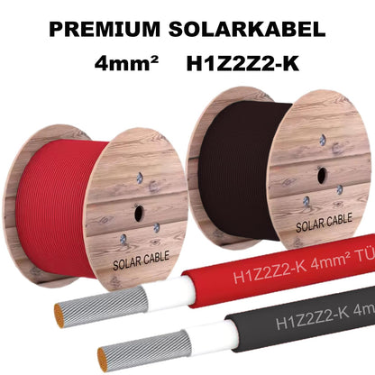NAUC Solar Verlängerungskabel – Solarkabel 4mm² Schwarz 100m