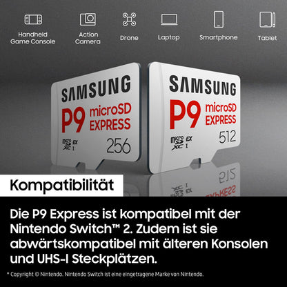 Samsung P9 Express microSD Express 512 GB Speicherkarte, 800 MB/s