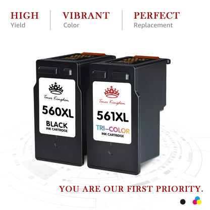 Toner Kingdom PG-560XL CL-561XL Patronen für Canon Pixma, 2er-Pack