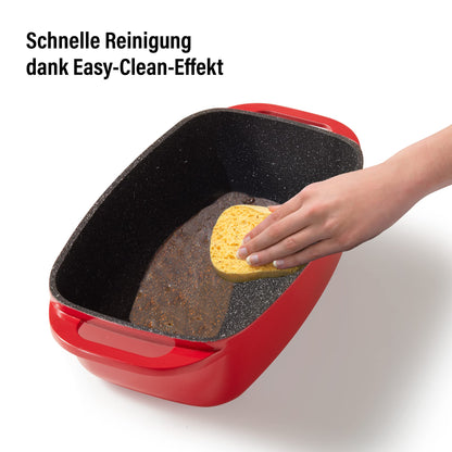 STONELINE Aluguss Bräter 40x22 cm - Induktion, Antihaft, Rot