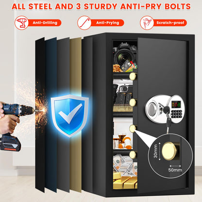 Feuerfester Digital Tresor 85L – Elektronischer Möbeltresor Safe