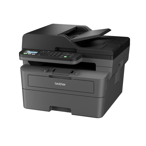 Brother MFC-L2800DW Laser Multifunktionsdrucker WLAN Duplex. Schwarzer Rechteck-Laserdrucker. Druckt, scannt, kopiert und faxt doppelseitig drahtlos.
