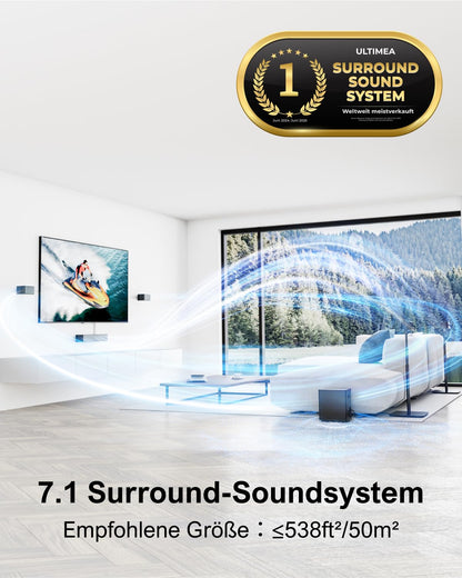 ULTIMEA Poseidon D80 7.1 Surround Sound System - Dolby Atmos
