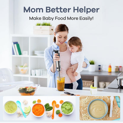 Ganiza 10-in-1 Stabmixer 1200W mit Doppel-Milchaufschäumer