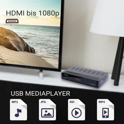 Xoro HRT 8730 DVB-C/T2 HD Receiver mit USB Mediaplayer, PVR