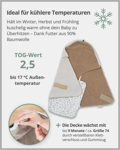 ULLENBOOM Einschlagdecke Babyschale & Kindersitz - Leo