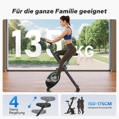 MERACH Klappbares Heimtrainer Fitnessbike – Ergometer Zuhause