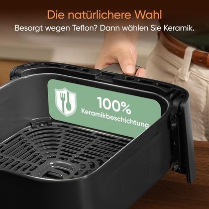 COSORI Turbo Tower Pro Heissluftfritteuse 2-Kammer 10.8L – Silber-Schwarz